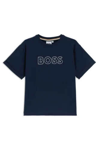 Kinder-T-Shirt mit gesticktem Logo aus Stretch-Baumwolle