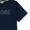 Kinder-T-Shirt mit gesticktem Logo aus Stretch-Baumwolle Kinder-T-Shirt mit gesticktem Logo aus Stretch-Baumwolle