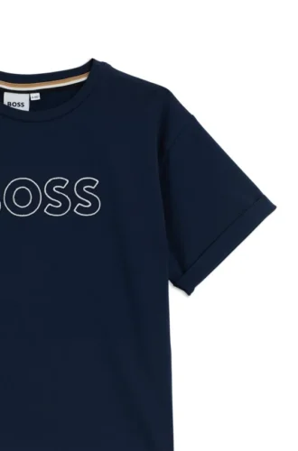 Kinder-T-Shirt mit gesticktem Logo aus Stretch-Baumwolle