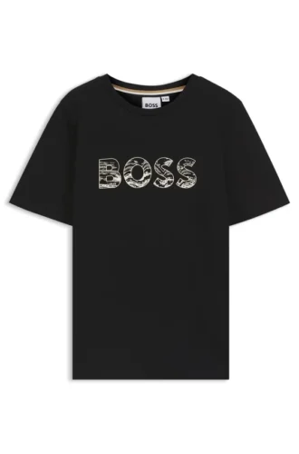 Kinder-T-Shirt mit Logo-Motiv aus Baumwolljersey
