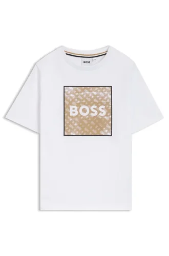 Kinder-T-Shirt mit Logo-Motiv aus Baumwolljersey