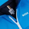 Kinder-Windjacke im Color-Blocking-Design mit sichtbar werdendem Monogramm-Print