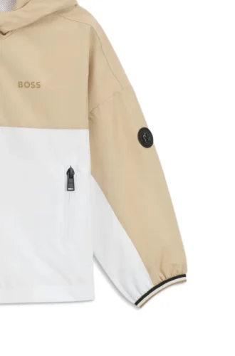 Kinder-Windjacke mit Logo-Detail und Colour-Blocking