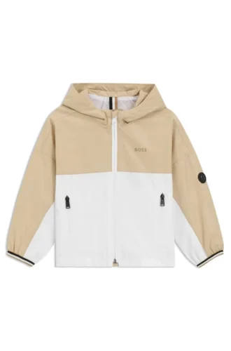 Kinder-Windjacke mit Logo-Detail und Colour-Blocking