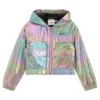 Kinder-Windjacke mit Logo-Print aus schillerndem Stoff Kinder-Windjacke mit Logo-Print aus schillerndem Stoff
