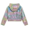 Kinder-Windjacke mit Logo-Print aus schillerndem Stoff Kinder-Windjacke mit Logo-Print aus schillerndem Stoff