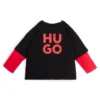 Kinder-Zwei-in-Eins-T-Shirt mit gestapeltem Logo-Print