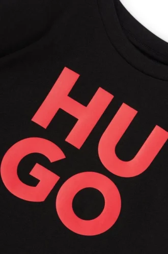 Kinder-Zwei-in-Eins-T-Shirt mit gestapeltem Logo-Print