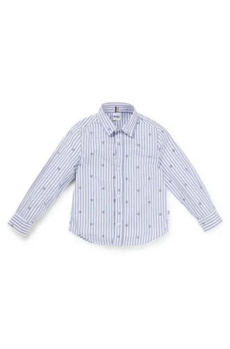 Kinderhemd aus Baumwolle in Regular-Fit mit Double-B-Monogrammen