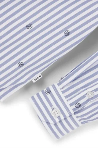 Kinderhemd aus Baumwolle in Regular-Fit mit Double-B-Monogrammen