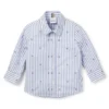 Kinderhemd aus gestreifter Baumwolle mit Double-B-Monogrammen Kinderhemd aus gestreifter Baumwolle mit Double-B-Monogrammen