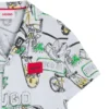 Kinderhemd mit Logo-Aufnäher und Allover-Print