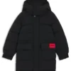 Kinderjacke mit Kapuze und Logo-Aufnäher Kinderjacke mit Kapuze und Logo-Aufnäher