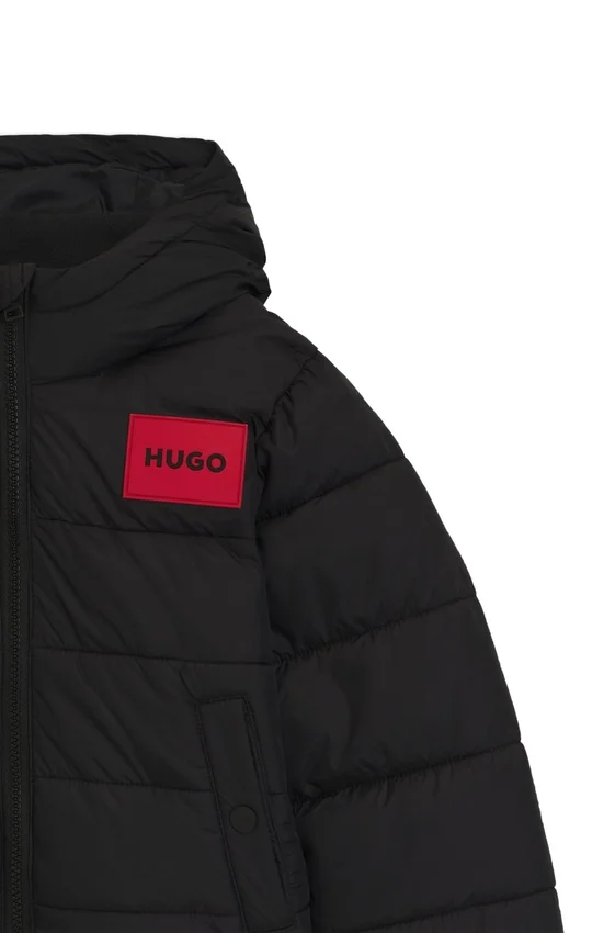 Kinderjacke mit Logo-Aufnäher und wasserabweisender Oberfläche Kinderjacke mit Logo-Aufnäher und wasserabweisender Oberfläche