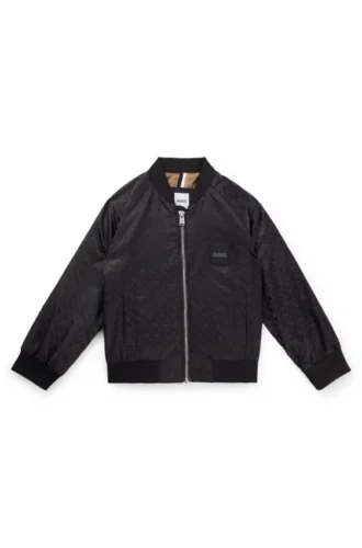 Kinderjacke mit Logo-Patch und Monogrammen