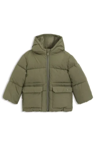 Kinderjacke mit Logo-Print und Watte