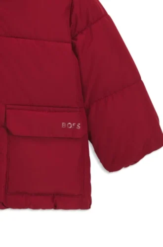 Kinderjacke mit Logo-Print und Watte
