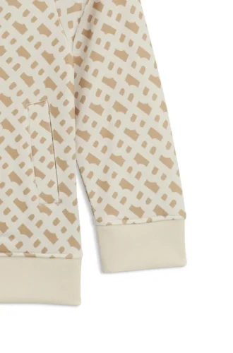 Kinderjacke mit Monogramm-Print und Reißverschluss vorne