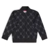 Kinderjacke mit Reißverschluss und gestapeltem Logo-Print