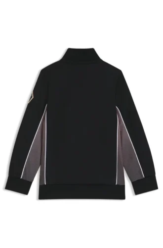 Kinderjacke mit Reißverschluss und Markenemblem aus Baumwollmischung