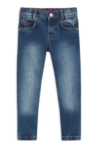 Kinderjeans in Regular-Fit aus blauem Denim