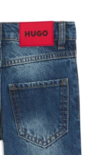 Kinderjeans in Regular-Fit aus blauem Denim
