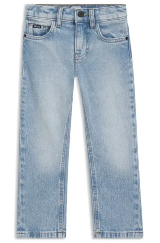 Kinderjeans in Regular-Fit aus blauem Stretch-Denim