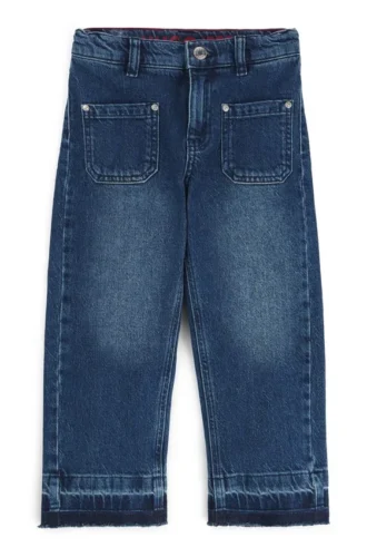 Kinderjeans in Relaxed-Fit aus blauem Stretch-Denim