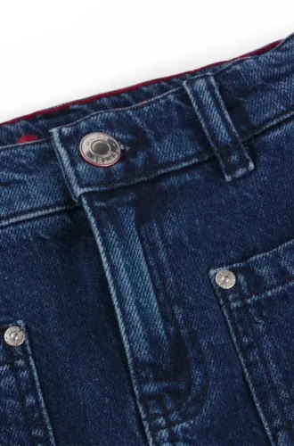 Kinderjeans in Relaxed-Fit aus blauem Stretch-Denim