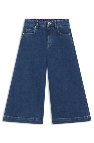 Kinderjeans mit weitem Bein aus blauem Denim