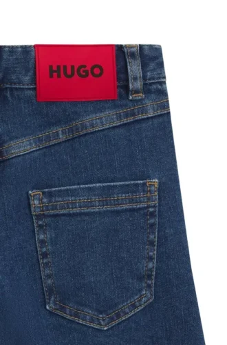 Kinderjeans mit weitem Bein aus blauem Denim