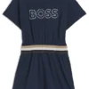 Kinderkleid aus Stretch-Baumwolle mit gesticktem Logo