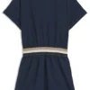 Kinderkleid aus Stretch-Baumwolle mit gesticktem Logo