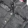 Kinderoverhemd aus gewaschenem schwarzem Baumwoll-Denim