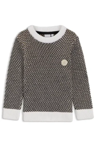 Kinderpullover aus dreifarbigem Baumwollstrick