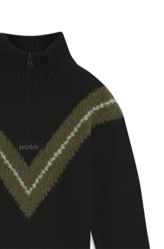 Kinderpullover mit Chevron-Muster und Reißverschlussleiste