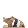 Kindersandalen aus Leder mit Kontrastlogo Kindersandalen aus Leder mit Kontrastlogo