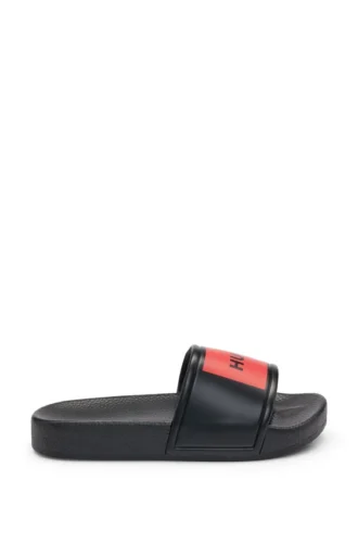 Kinderschlipper mit Logo-Riemen aus PVC