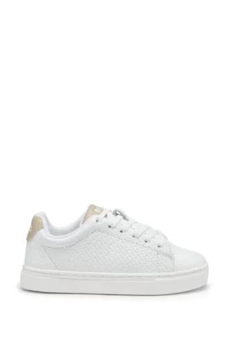Kindersneaker aus Leder mit geprägten Monogrammen