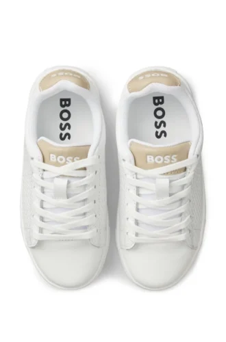 Kindersneaker aus Leder mit geprägten Monogrammen