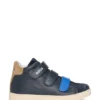 Kindersneaker aus Leder mit Klettverschlussriemen mit Markenlogo