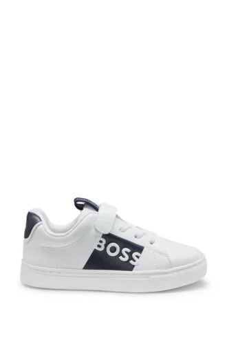 Kindersneaker aus Leder mit Logo-Print