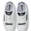 Kindersneaker aus Leder mit Logo-Print