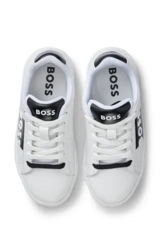Kindersneaker aus Leder mit Logo-Print