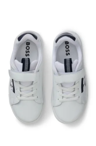 Kindersneaker aus Leder mit Logo-Print