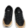 Kindersneaker aus Leder und Mesh mit Logo-Print