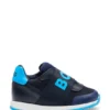 Kindersneaker aus Leder und Mesh mit Markenriemen
