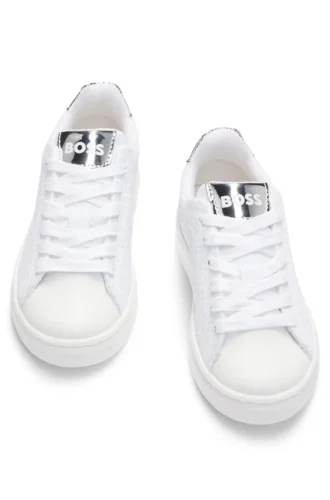 Kindersneaker aus Monogramm-Canvas mit metallischem Kunstleder