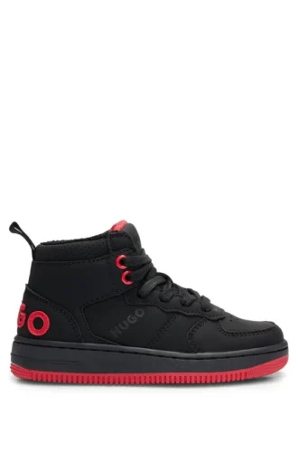 Kindersneaker mit Markenlogo aus Kunstnubukleder