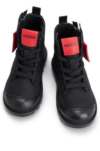 Kinderstiefel mit Leder-Reißverschlusszug mit Markenlogo